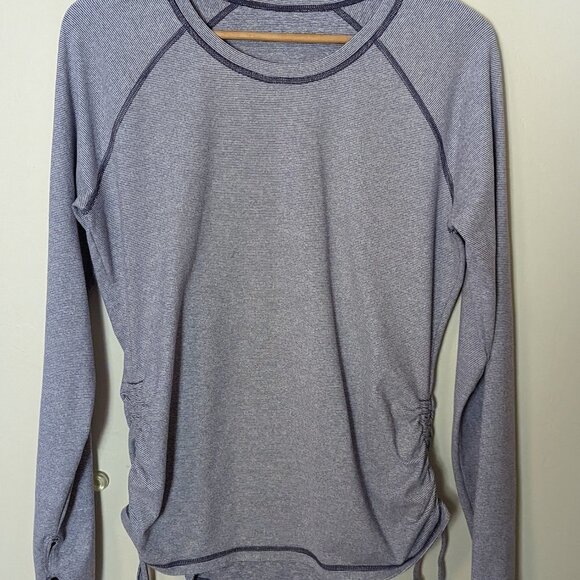 Lucy Tech Dashing Stripes Long Sleeve Top Thumb Hole Activewear - Picture 5 of 5